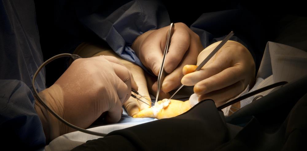 two hands operating